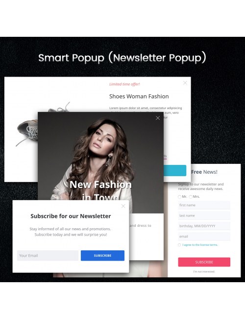 Designs of the module Smart Popup (Newsletter Popup) for PrestaShop