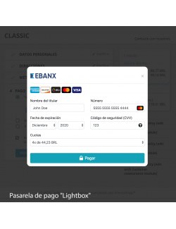 Payment gateway in lightbox style of the module EBANX Plus for PrestaShop